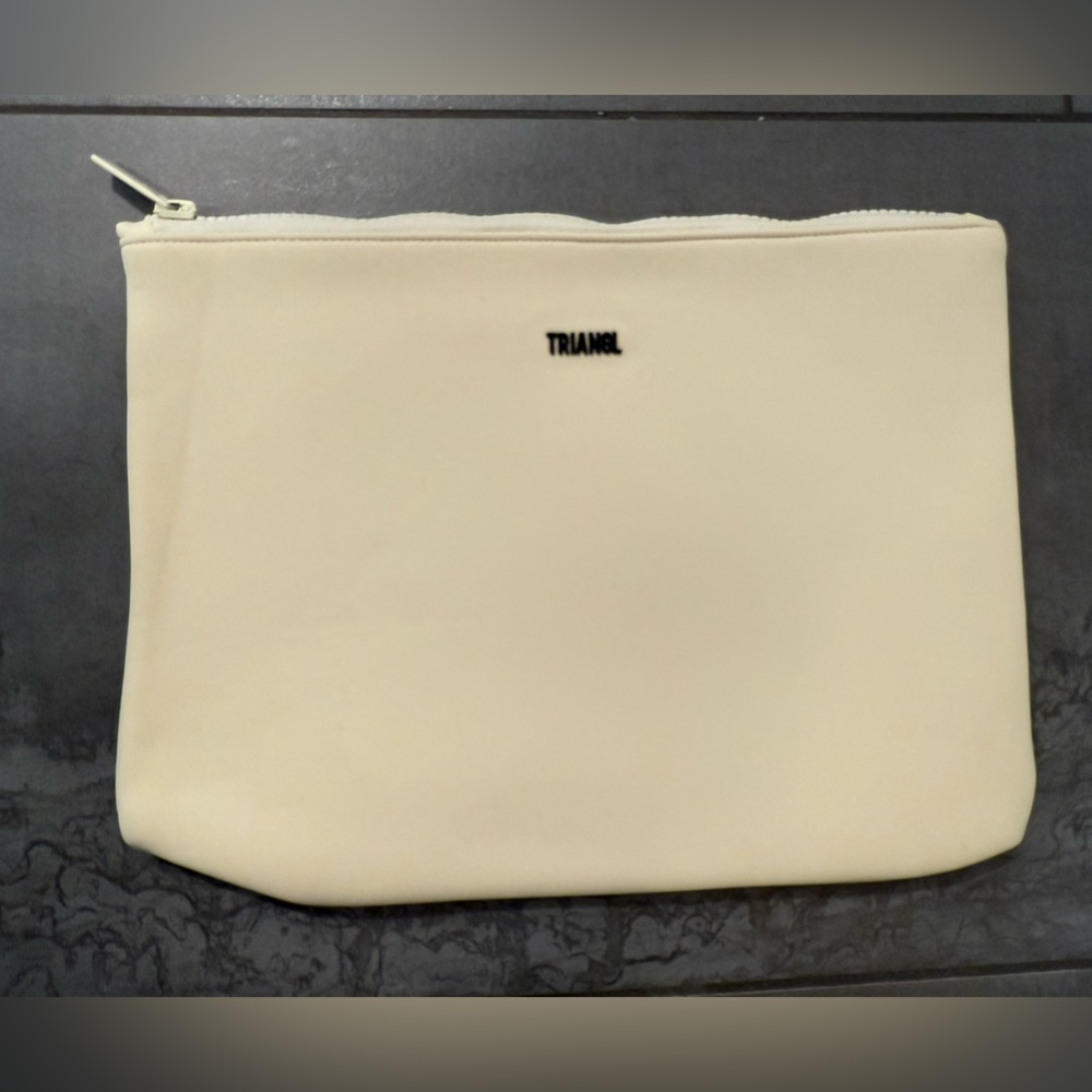 TRIANGL OFF WHITE NEOPRENE ZIP POUCH Bathing Swimsuit bikini travel bag
